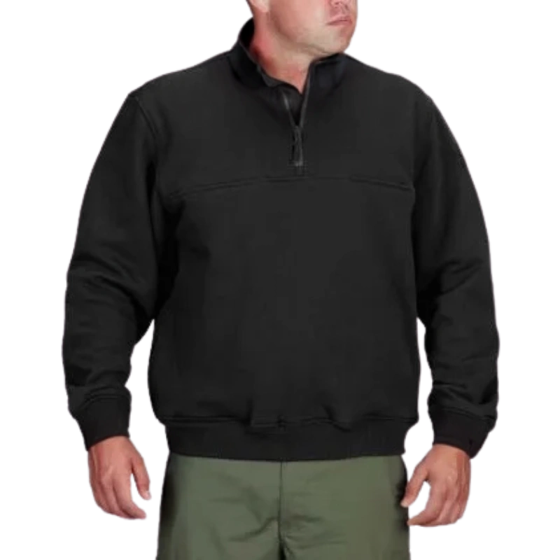Zwarte 1/4 Zip Werkshirt: Stijlvol en Functioneel, Klaar voor Elke Klus!